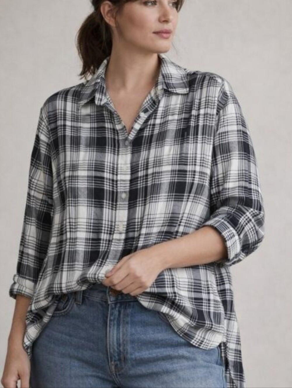 Grayson The Hero‎ Plaid Button Down Shirt Women's Size 2 US Small